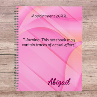 Agenda Compromisso Rosa Gradiente de Nome Personalizado