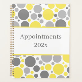 Agenda Compromissos com Cinzas Modernas e Bolhas Amarelas