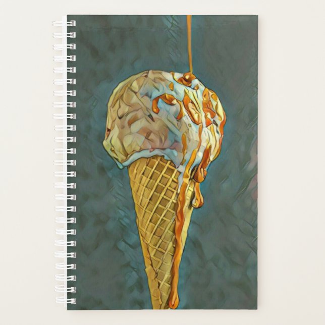 Agenda cone de sorvete de chocolate derretido (Frente)