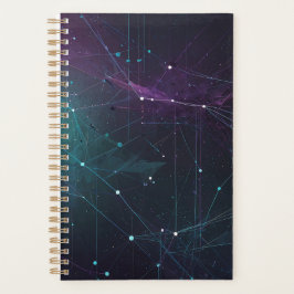 Agenda Conexões Cósmicas Futurística do Notebook Espiral