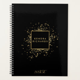 Agenda Confetti Dourado Falso Disparado sobre Compromisso