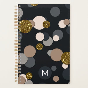 Agenda Confetti Peach, Maple, Cinza e Brilho Dourado