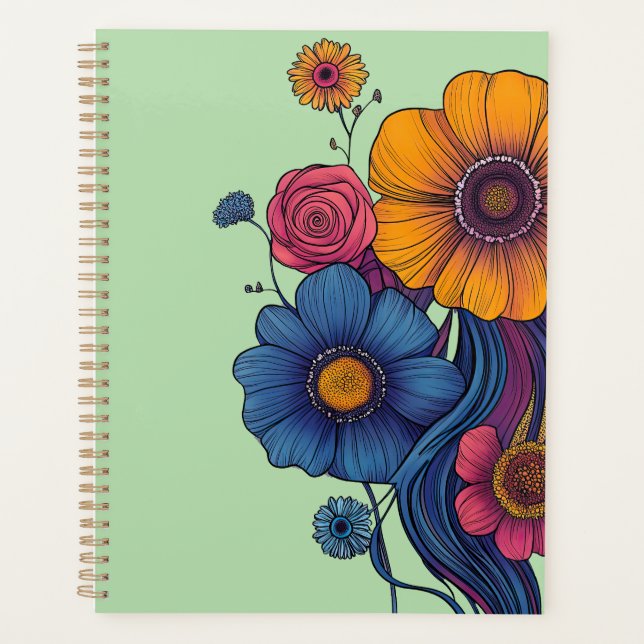 Agenda Conjunto artístico de belas flores (Frente)