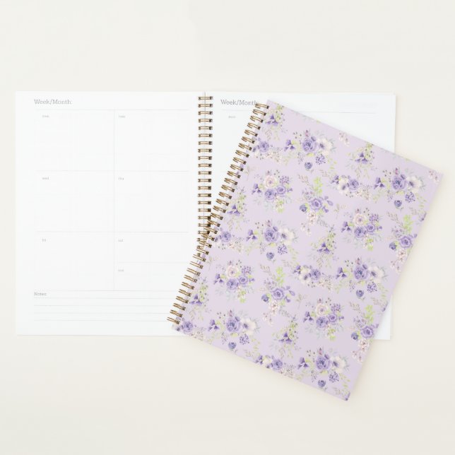 Agenda Conjunto de padrões florais roxos flores minúscula (Exibição)