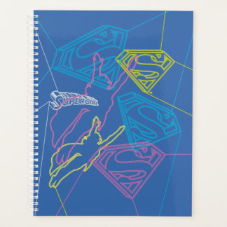 Agenda Contornos coloridos de supergirl e logotipos