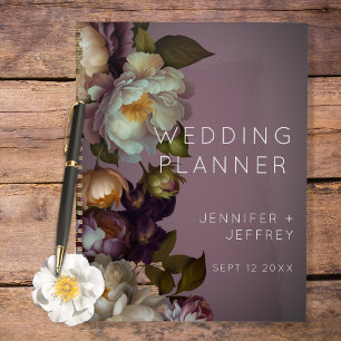 Agenda Convite de casamento Moderno Floral Mauve Moody Da