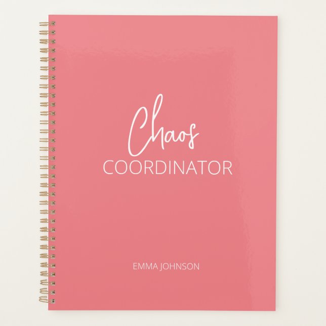 Agenda Coordenador de caos | Planner de Coral (Frente)