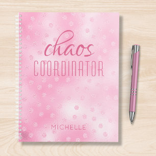 Agenda Coordenador de caos Rosa Glitter Glitter Personali