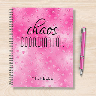 Agenda Coordenador de caos Rosa Glitter Glitter Personali