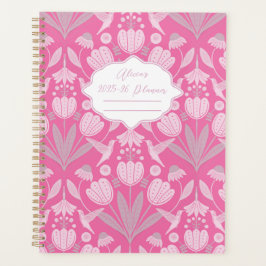 Agenda Coquete Rosa Hummingbird Personalizado Anualmente