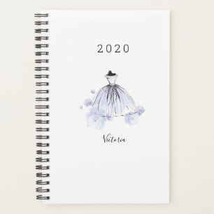 Agenda Cor de Água Azul Chic Moderna Elegante
