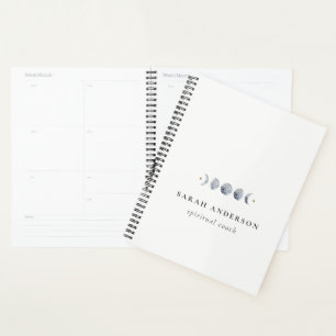 Agenda Cor de Água da Lua Celestial Lunar de Cinza Simple