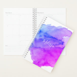 Agenda Cor de Água Turquesa Azul Cor-de-Rosa Moderna A