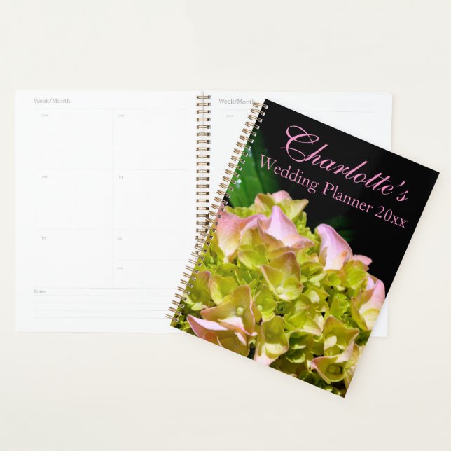 Agenda Cor-de-rosa verde Hidrangea flor rosa amarela (Exibição)