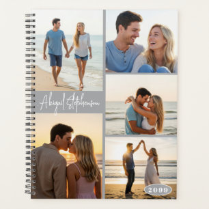 Agenda Cor Personalizada da Colagem de Fotografias Modern