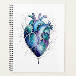 Agenda Coração Anatômico Azul e Roxo