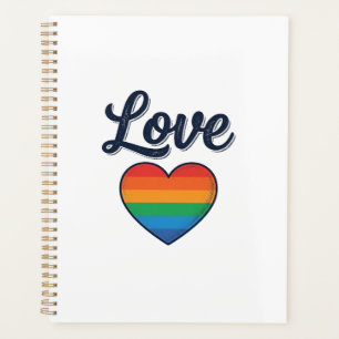 Agenda Coração Arco-íris de Amor Orgulho Camisa Desenho V