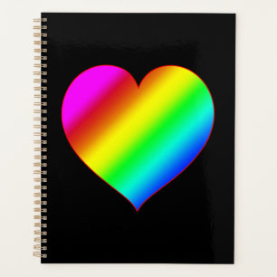 Agenda Coração Colorido Arco-íris Amor Cor Brilhante