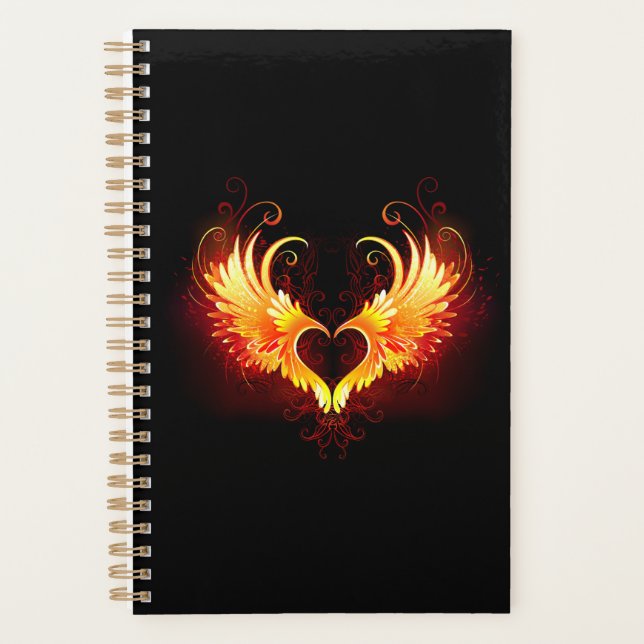 Agenda Coração do Anjo Fogo com Asas (Frente)