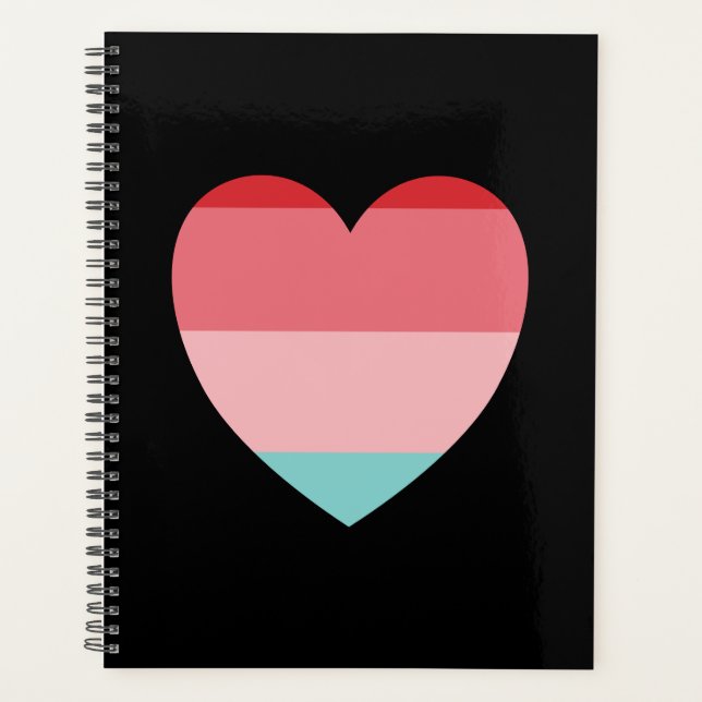 Agenda Coração riscado rosa (Frente)