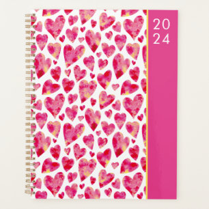 Agenda Coração rosa feminino 2024