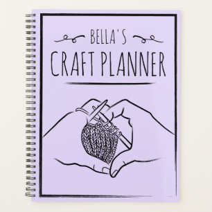 Agenda Coração Roxo Mãos Desenhando Artesanato