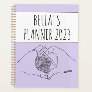 Agenda Coração Roxo Mãos Desenhando Coração