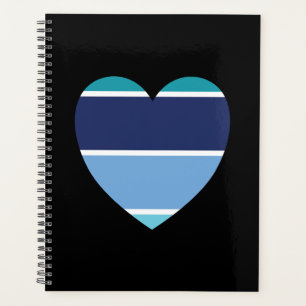 Agenda Coração Striped Azul