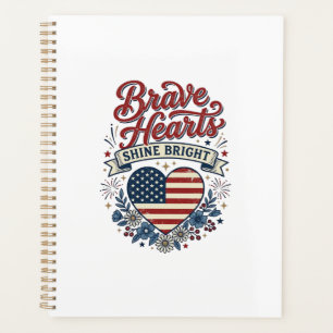 Agenda Corações Corajosos Camisa Floral Vintage Patriótic
