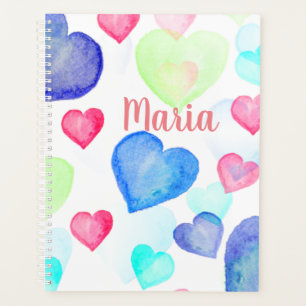 Agenda Corações de Aquarela