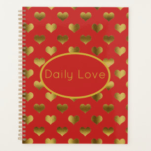Agenda Corações Dourados no Red Customizable