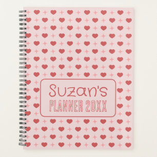 Agenda Corações E Padrão De Faísca Personalizado