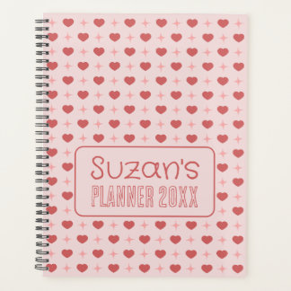 Agenda Corações E Padrão De Faísca Personalizado