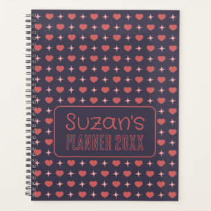 Agenda Corações E Padrão De Faísca Personalizado