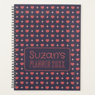 Agenda Corações E Padrão De Faísca Personalizado