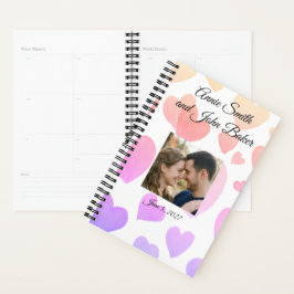 Agenda Corações Flutuantes em Aquarela (Personalizável)