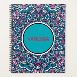 Agenda Corante vibrante Mandala Padrão Boho Hippie Impres