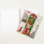 Agenda corgi Dog Christmas<br><div class="desc">Corgi Dog sentado do lado de fora da casa decorada com coroa de Natal,  a árvore de Natal é uma ideia perfeita de presente de Natal para amantes de cachorros.</div>