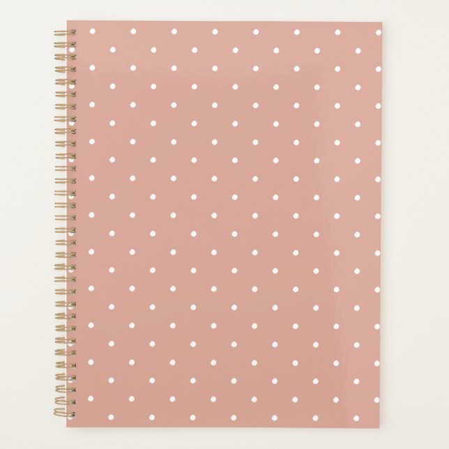 Agenda Corpo de bolinhas rosa e poeirento, giro elegante (Frente)