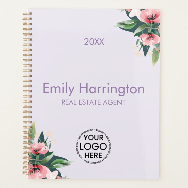 Agenda Corretor de Imóveis Blush Bloom Mauve (Frente)