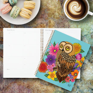 Agenda Coruja do Buquê da Flor