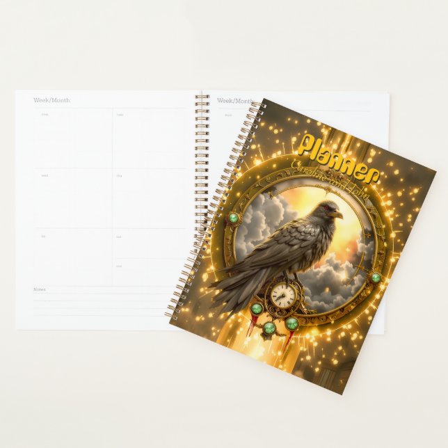 Agenda Corvo Guardião do Tempo – Relógio Gótico (Exibição)