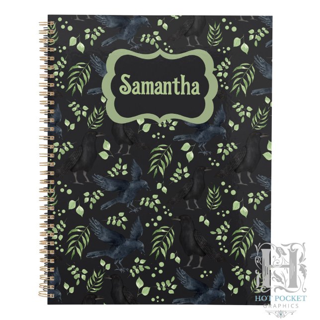 Agenda Corvos Góticos Personalizados Pretos (Criador carregado)