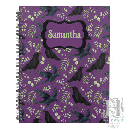 Agenda Corvos Góticos Personalizados Roxo Rico