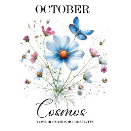 Agenda Cosmic Petals • October Birth Flower Notebook 