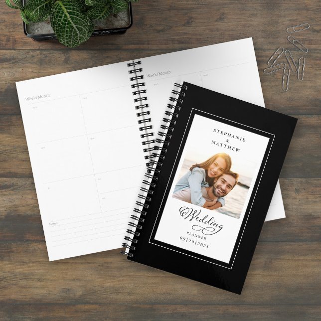 Agenda Costume de Casamento Foto Preto Branco Elegante Sc (Criador carregado)