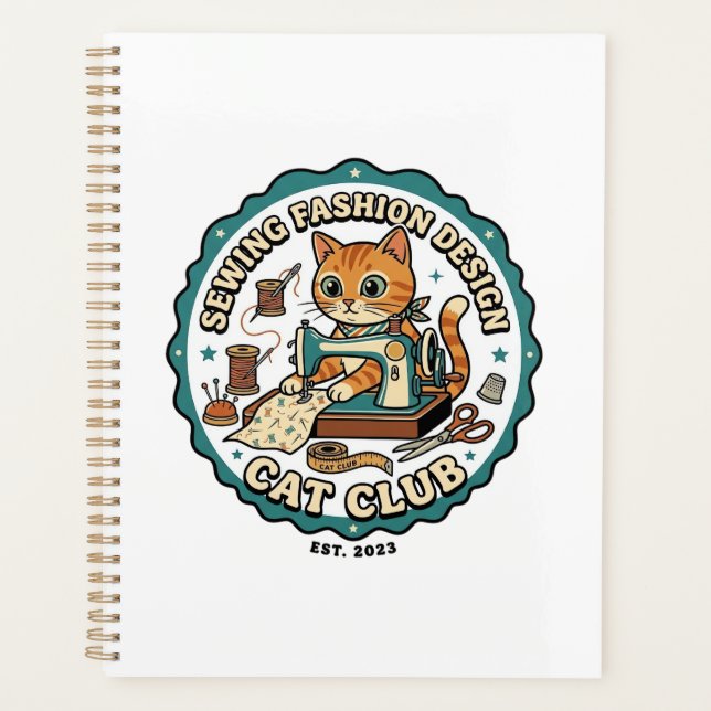 Agenda Costura Design de Moda Gato Presente para Amantes  (Frente)