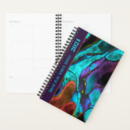 AGENDA COTAÇÃO MOTIVACIONAL DESIGN DE TINTA DE ÁGUA ÚNICA