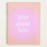 Agenda Cotação Personalizada de Gradiente Aura Aestética<br><div class="desc">Notebook de cotação personalizada de gradiente. Personalize este notebook estético do planejador de cores com gradiente com sua citação motivacional favorita,  seu ditado inspirador ou seu próprio texto</div>