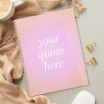 Agenda Cotação Personalizada de Gradiente Aura Aestética<br><div class="desc">Notebook de cotação personalizada de gradiente. Personalize este notebook estético do planejador de cores com gradiente com sua citação motivacional favorita,  seu ditado inspirador ou seu próprio texto</div>